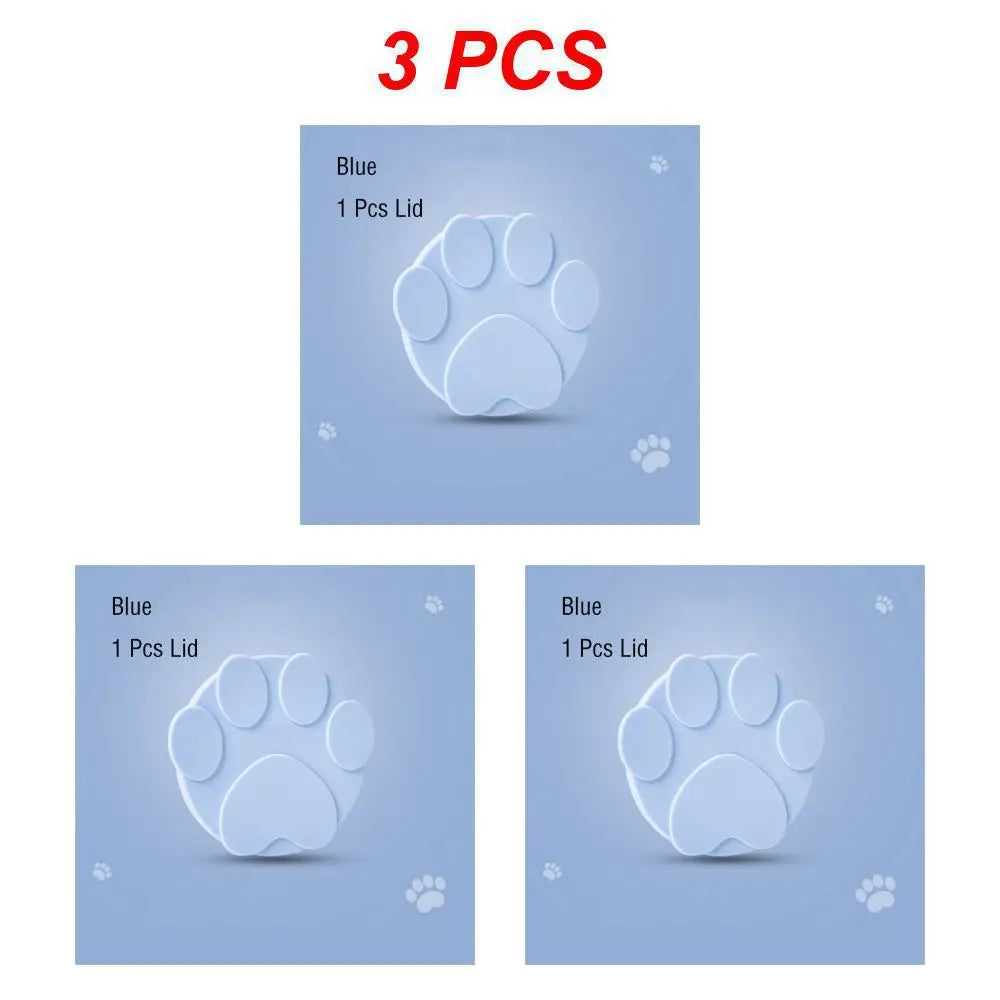 Portable Silicone Dog Cat Canned Lid 3-Ring Food Sealer Spoon Pet Food Cover Storage Fresh-keeping Lids Bowl Dog Accessories
