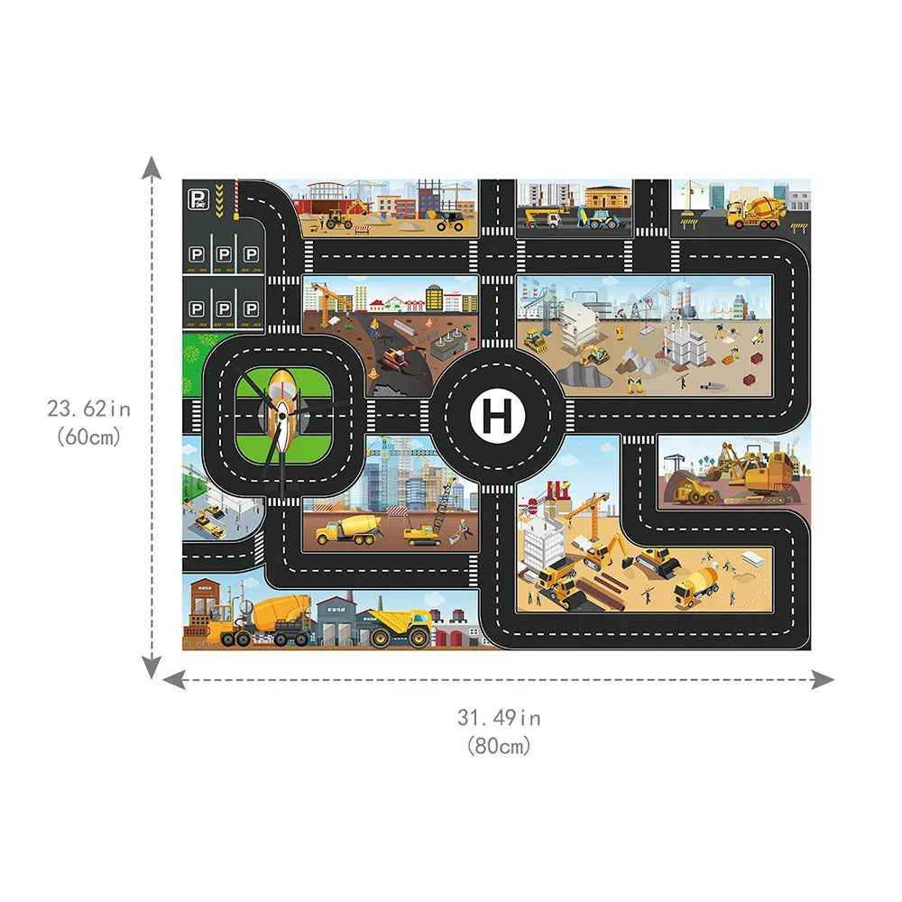 Large City Road Map DIY Scene Road Signs Car Parking Lot Game Children Playing Traffic Mat Climbing Carpets for Baby Toys Gifts