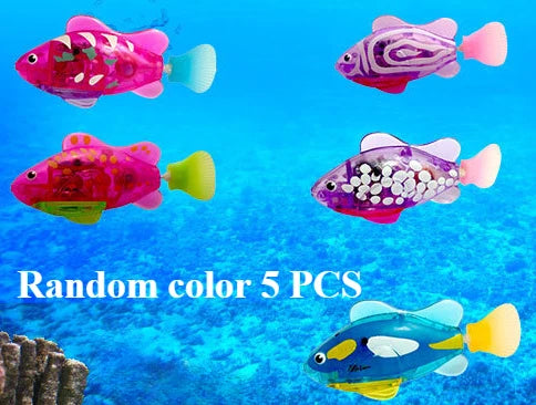 Children's Holiday Gift Bath Electronic Interactive Toy Light Swimming Fishing Simulation Color Pet Fish