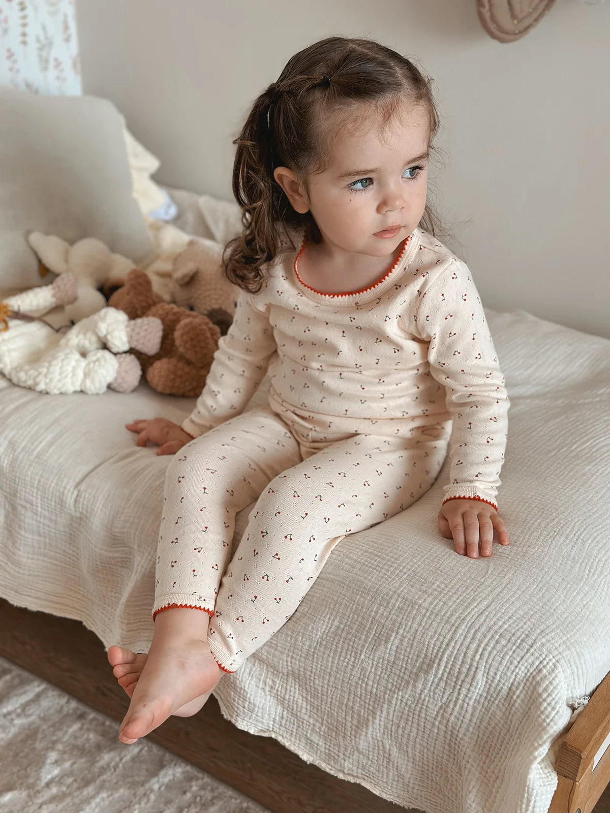 1-6T Toddler Kid Baby Girl Clothes Set Summer 100% Cotton Long Sleeve T Shirt Top Pant Suit Homewear Stretch 2pcs Pajamas Set