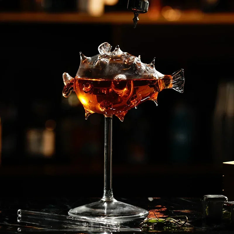 Creative Cocktail Personalized Glass Pufferfish Octopus Tall Cup Bar Swan Bird Wine Glass Wedding Party Birthday Gift