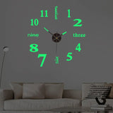 3D Luminous Wall Clock Frameless Acrylic DIY Digital Clock Wall Stickers Mute Clock for Living Room Bedroom Office Wall Decor
