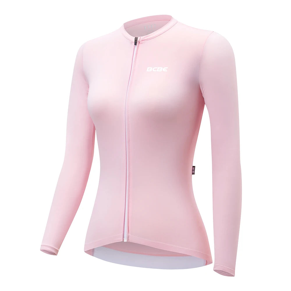 BCBE Women Long Sleeve Jersey Pro Aero Slim Fit MTB Road Cycling Jersey Breathable Quick Dry Sun Protection Riding Bike Clothing