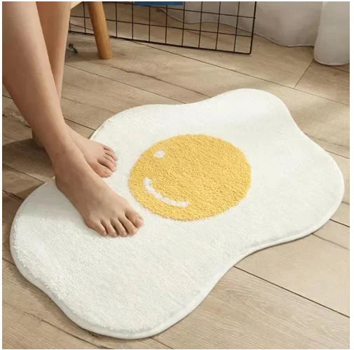 Cashmere Imitation Wool Poached Egg Rug for Bedroom Anti-slip Floor Mat Ins Nordic Doormat Soft Comfortable Door Home Carpet