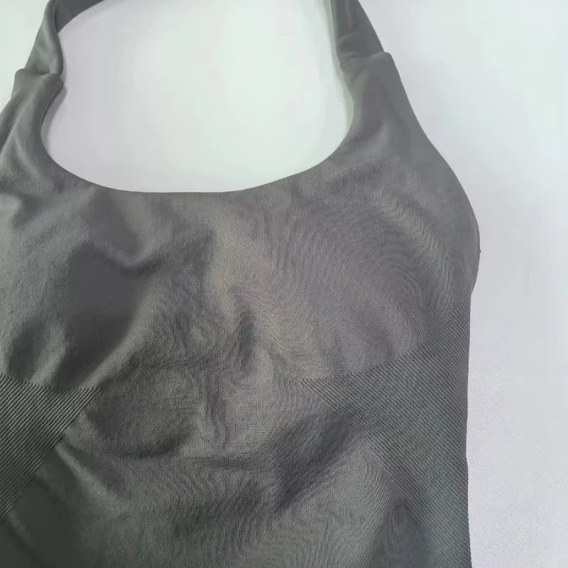 Yoga fitness set; strapless bra and shorts set; seamless backless vest; invisible elastic texture hip-lifting shorts