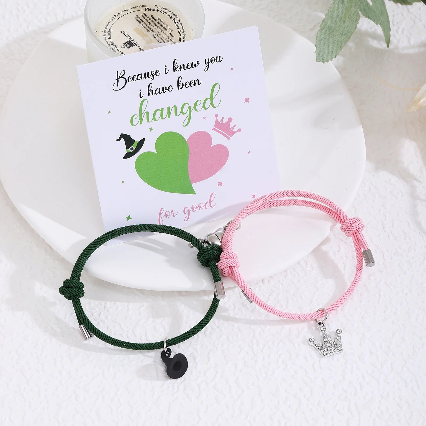 Wicked the musical Charm Necklace For Women Men Magic Wand Witch Hat Pendant Matching Couples Valentine's Day Gifts Jewelry