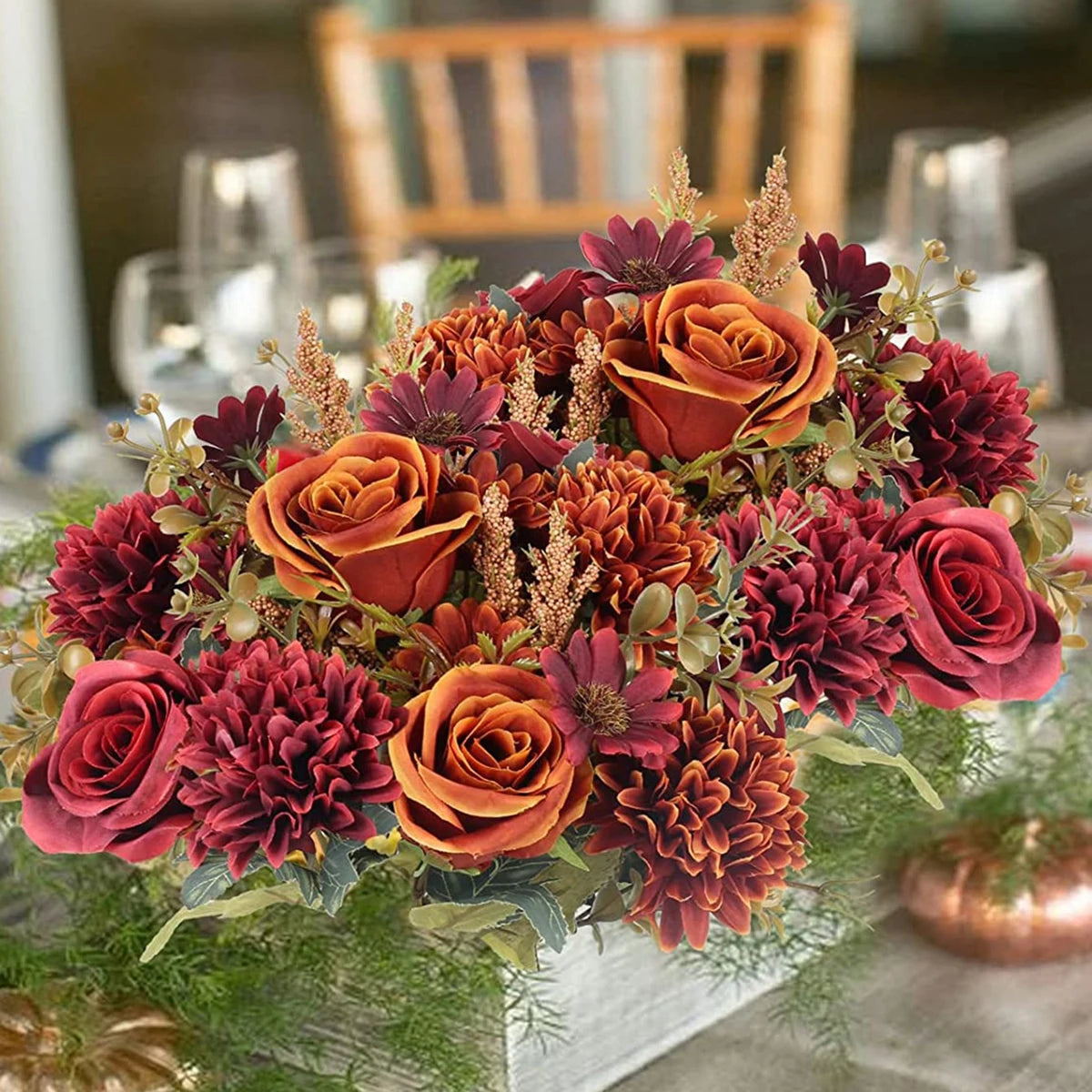 1PC Artificial Flowers Cheap New Year's Decoration Wedding Garden Peony Arch Christmas Home Fake Silk Rose Hydrangeas Vase for