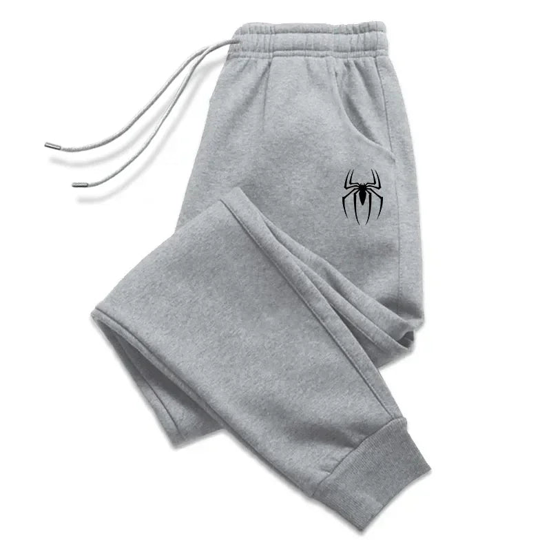 New Four Seasons Men's Sports Pants Spider Jogging Pants Men's Autumn/Winter Daily Casual Pull Rope Pants