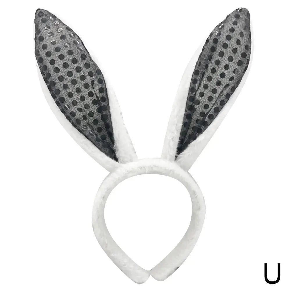 Cute Easter Bunny Ears Headband Women's Plush Lugs Hare Ears Hairband Girl Rabbit Ears Headwear Cosplay Costume Hair Accessories