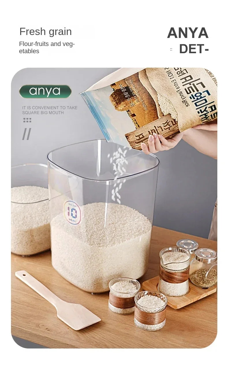 Seal Rice Bucket Vacuum Rice Buckets Cat Food Bucket Pet Food Storage Bucket Dust-proof Grain Jar Glass Jar Home Storage Box