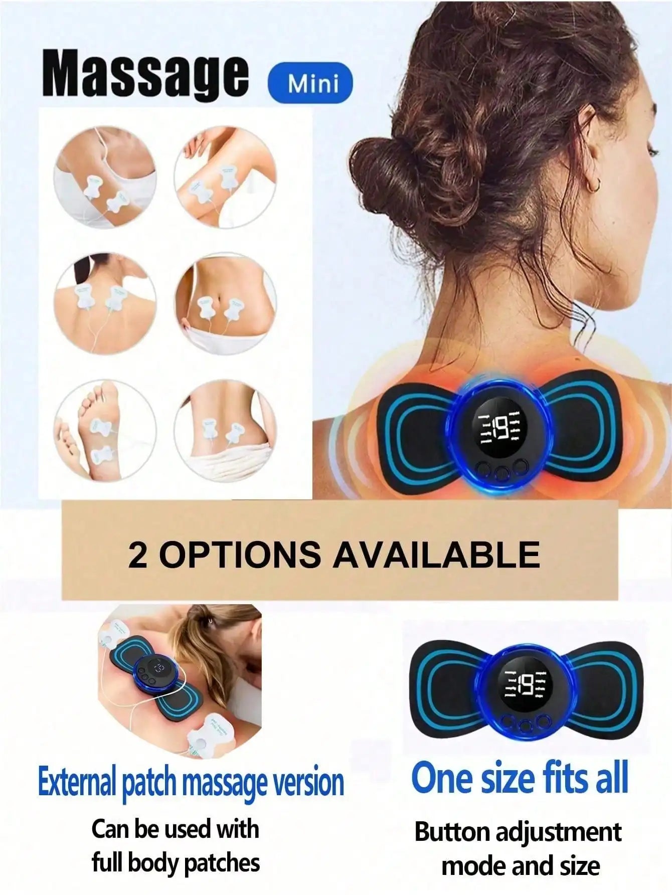 1pc Solid Color Electronic Body Massager