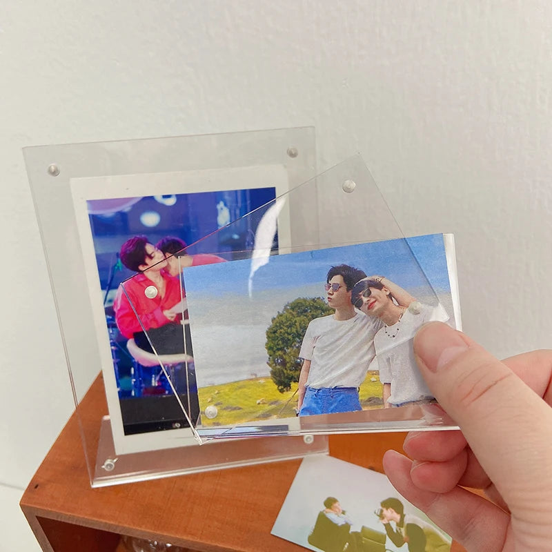 Transparent Acrylic Frames Photos Picture Frame Magnetic Double Sided Photo Frame Kpop Photocard Holder Album Poster Tag Display