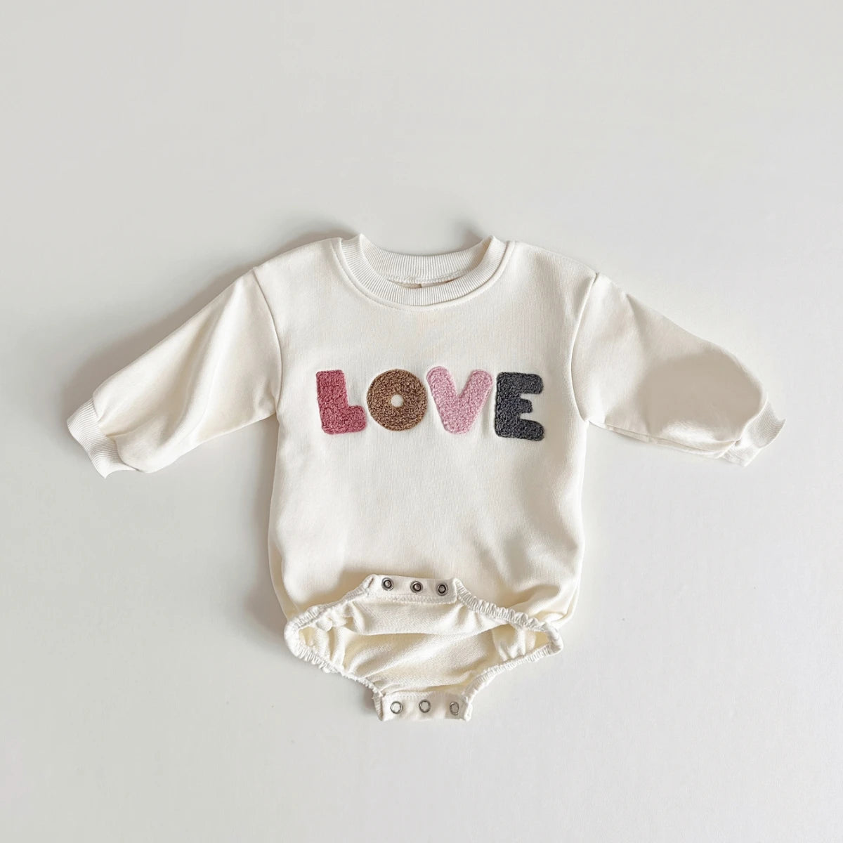 Baby Autumn Clothes 2025 Newborn Infant Baby Boy Girl Romper Cute LOVE Embroidery Soft Cotton Jumpsuit Spring Baby Clothes