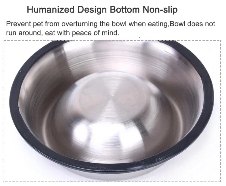 New Multicolor Stainless Steel Dog Cat Bowl Non-Slip Durable Anti-Fall Eat Drink Pet Food Container Feeder Dish Bowl