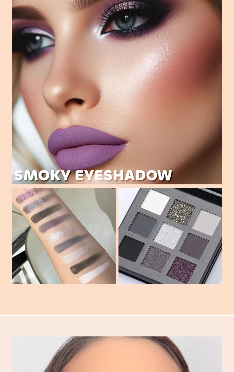 Beauty Glazed 9 Colors Eye Shadow Disc Makeup Palette Matte Shimmer Eye Pigmented Powder Make Up New Warm Earth Color Eyeshadow