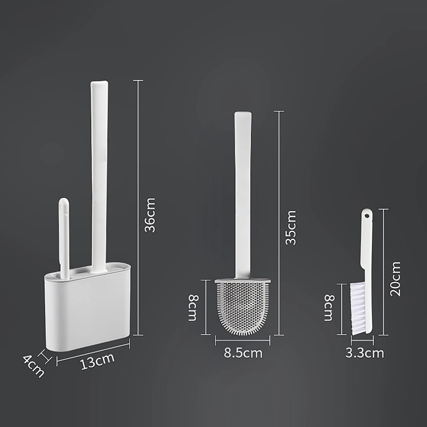 Wall Hanging Toilet Brush Toilet Bowl 2 Cleaning Brushes Silicone Toilet Brush with Holder For Floor Bathroom Accessories Sets