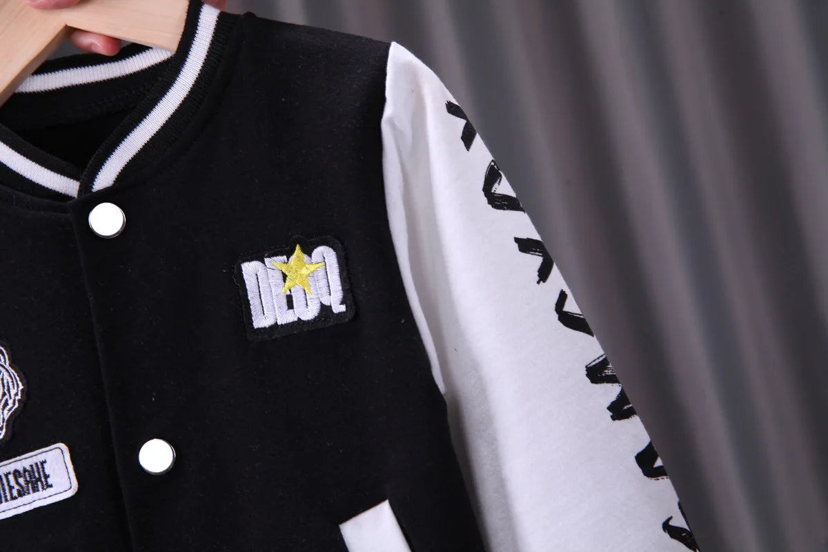 Spring Autumn Baby Boys Clothing Set Cartoon Letter Baseball Coat Pants 2Pcs Suit For 1-5 Years Kids Clothes Child Sport Outfit