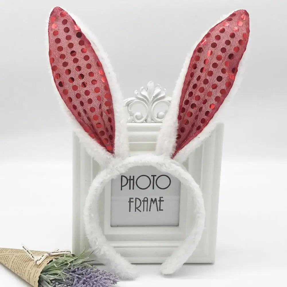 Cute Easter Bunny Ears Headband Women's Plush Lugs Hare Ears Hairband Girl Rabbit Ears Headwear Cosplay Costume Hair Accessories