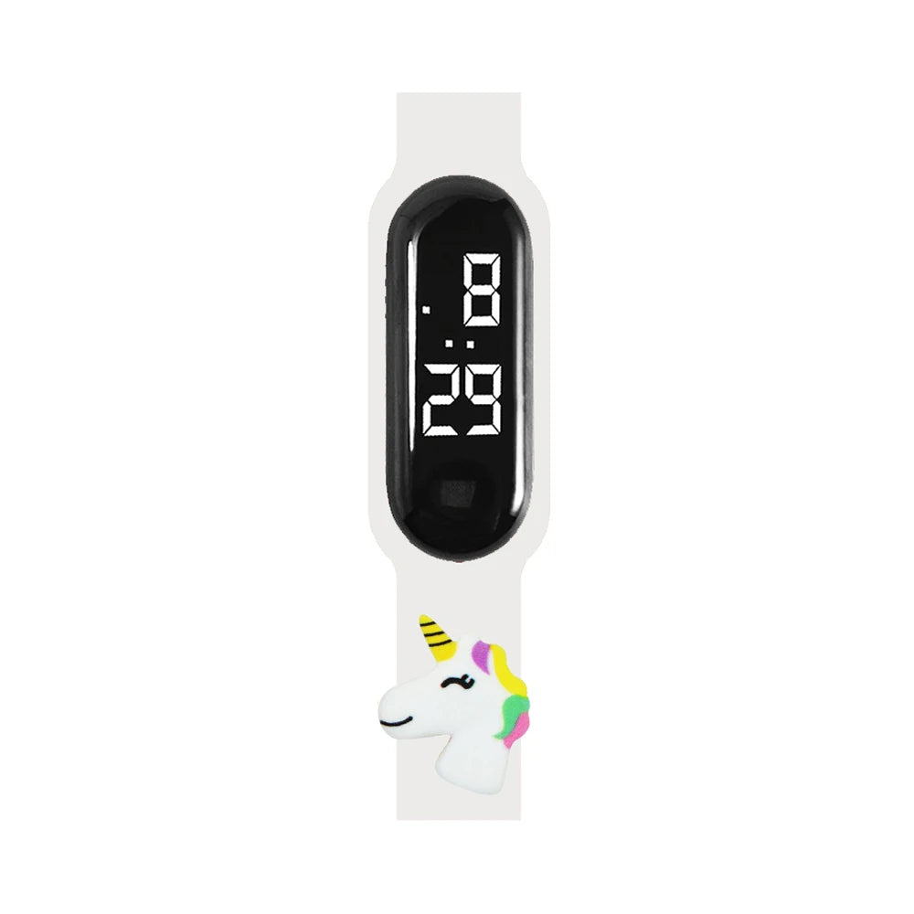 2024 Latest Cartoon Unicorn Children Smart Watch Waterproof Outdoor Sports Bracelet Kids LED Digital Electronic Watches Gifts