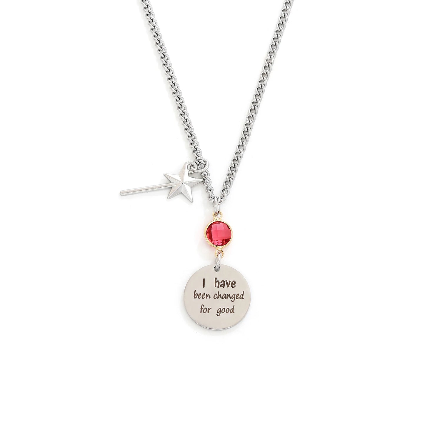 Wicked the musical Charm Necklace For Women Men Magic Wand Witch Hat Pendant Matching Couples Valentine's Day Gifts Jewelry