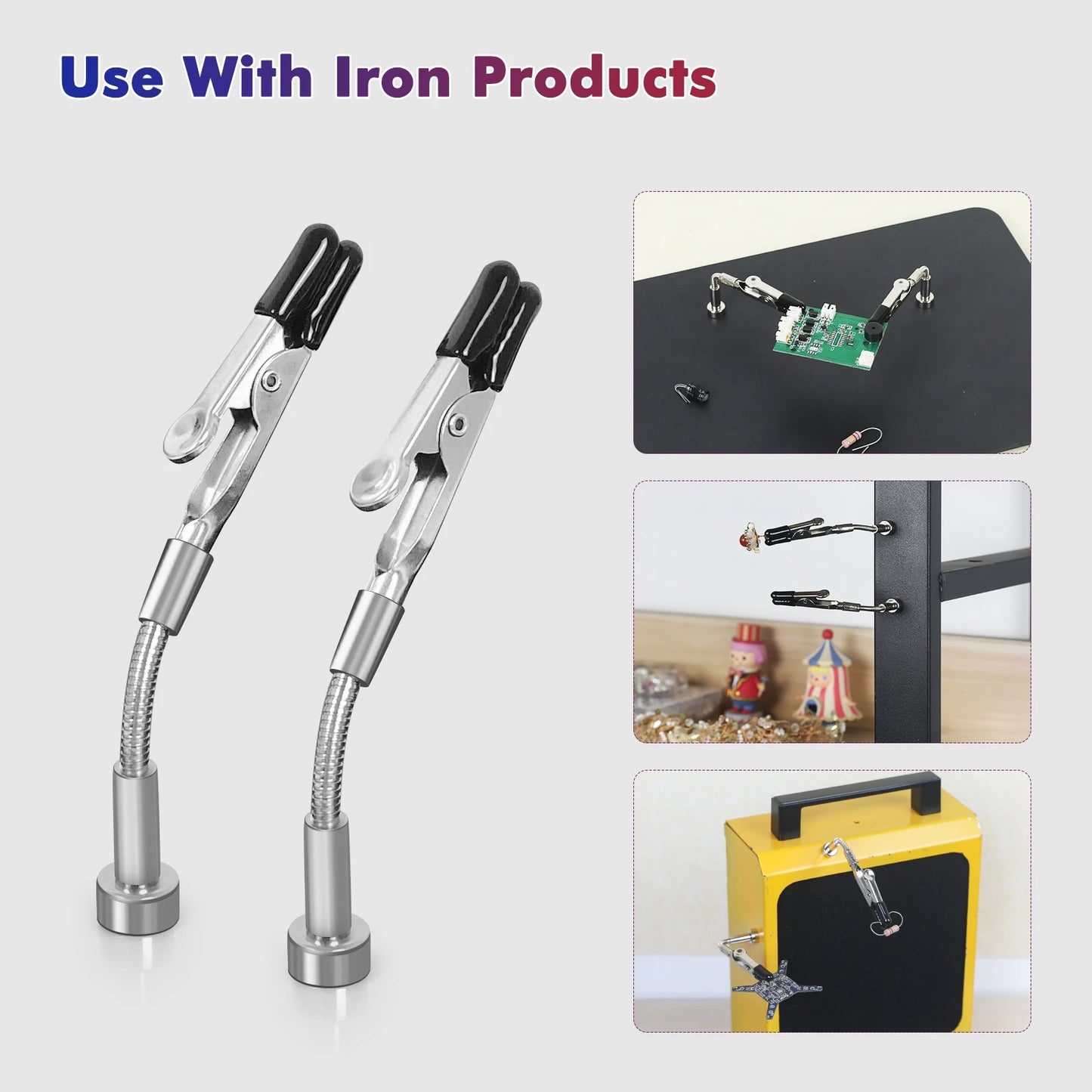 NEWACALOX Mini Magnetic Soldering Third Helplping Hand Flexible Arm PCB Circuit Board Hoder Electronic Repairing WeldingTool