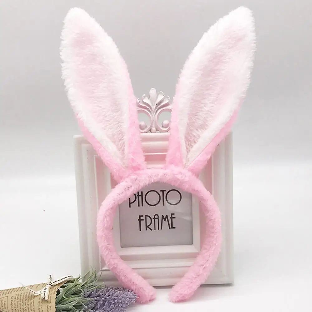Cute Easter Bunny Ears Headband Women's Plush Lugs Hare Ears Hairband Girl Rabbit Ears Headwear Cosplay Costume Hair Accessories