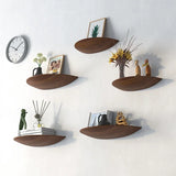 Semicircle Wooden Wall Shelf Background Wall Hanging Projector Display Stand Suspension Home Decoration Storage Organization