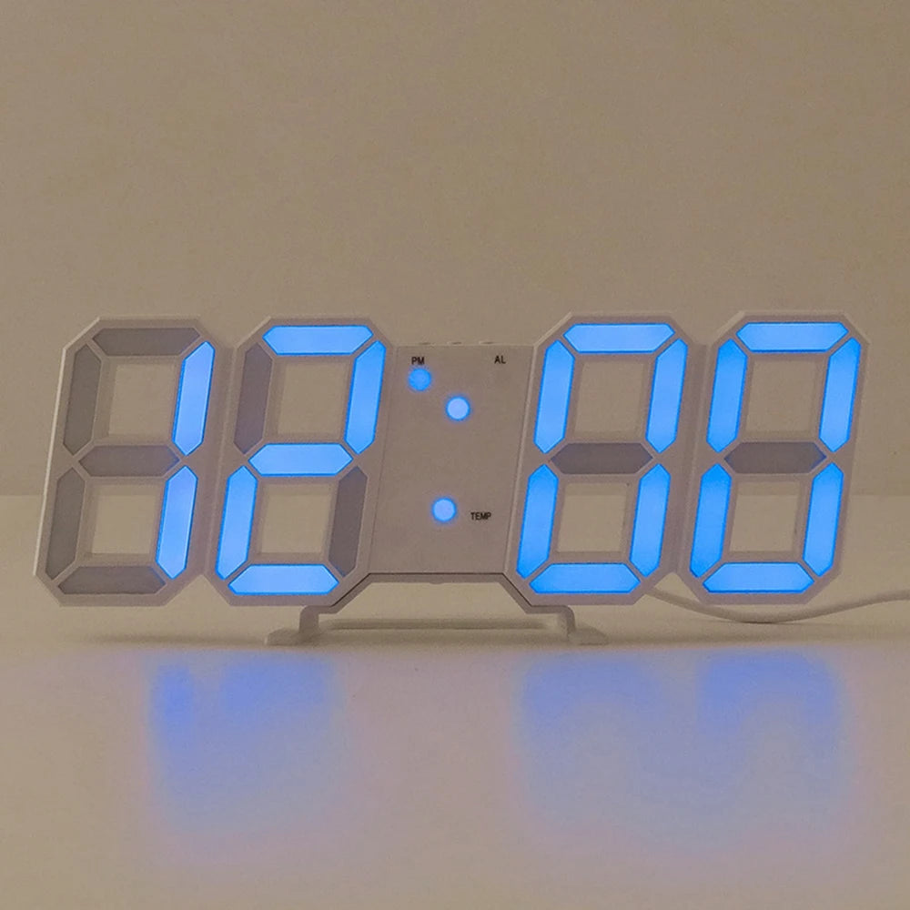 1PC 3d Digital Clock Creative Gift Multi-Functional Electronic Clock For Students With Large Screen Wall Mounted Clock