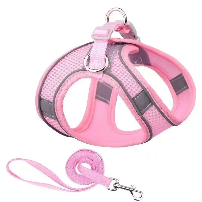 Pet dog Harness Leash Set for Small Dogs Adjustable Puppy Harness Vest French Bulldog Chihuahua dog harness and leash set puppy