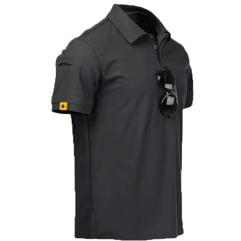 Men's Quick Dry Pullover Embroidered Shirts Summer Oversized Breathable Clothes Elastic Plain Camping Hiking Climbing T-shirts