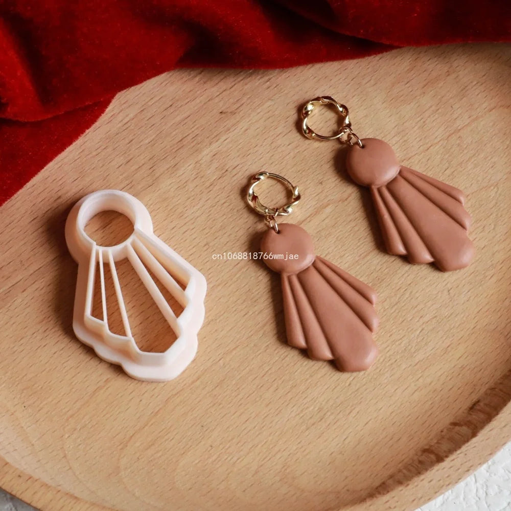 Leaves Shape Polymer Clay Earring Cutters Green Plant Flowers Dangle Clay Embossing Moulds for Handmade Jewelry Pendant Making