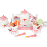Wooden Afternoon Tea Set Toy Pretend Play Food Learning Role Play Game Early Educational Toys for Toddlers Girls Boys Kids Gifts