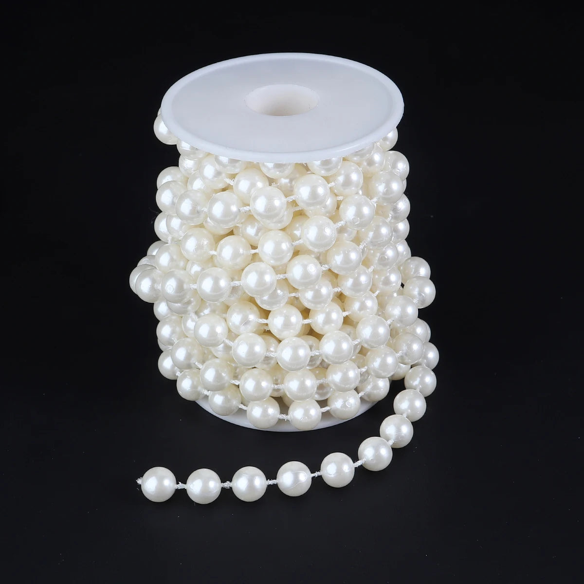 5yards/roll Imitation Pearl Chain White 3-12mm Round Beads Chain for Home Wedding Clothing Decoration Jewelry Making Accessories