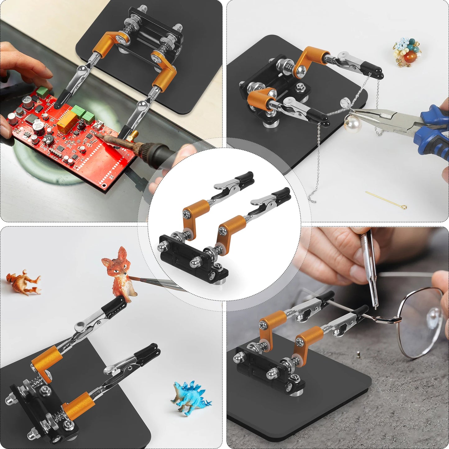 NEWACALOX Mini Magnetic Soldering Third Helplping Hand Flexible Arm PCB Circuit Board Hoder Electronic Repairing WeldingTool