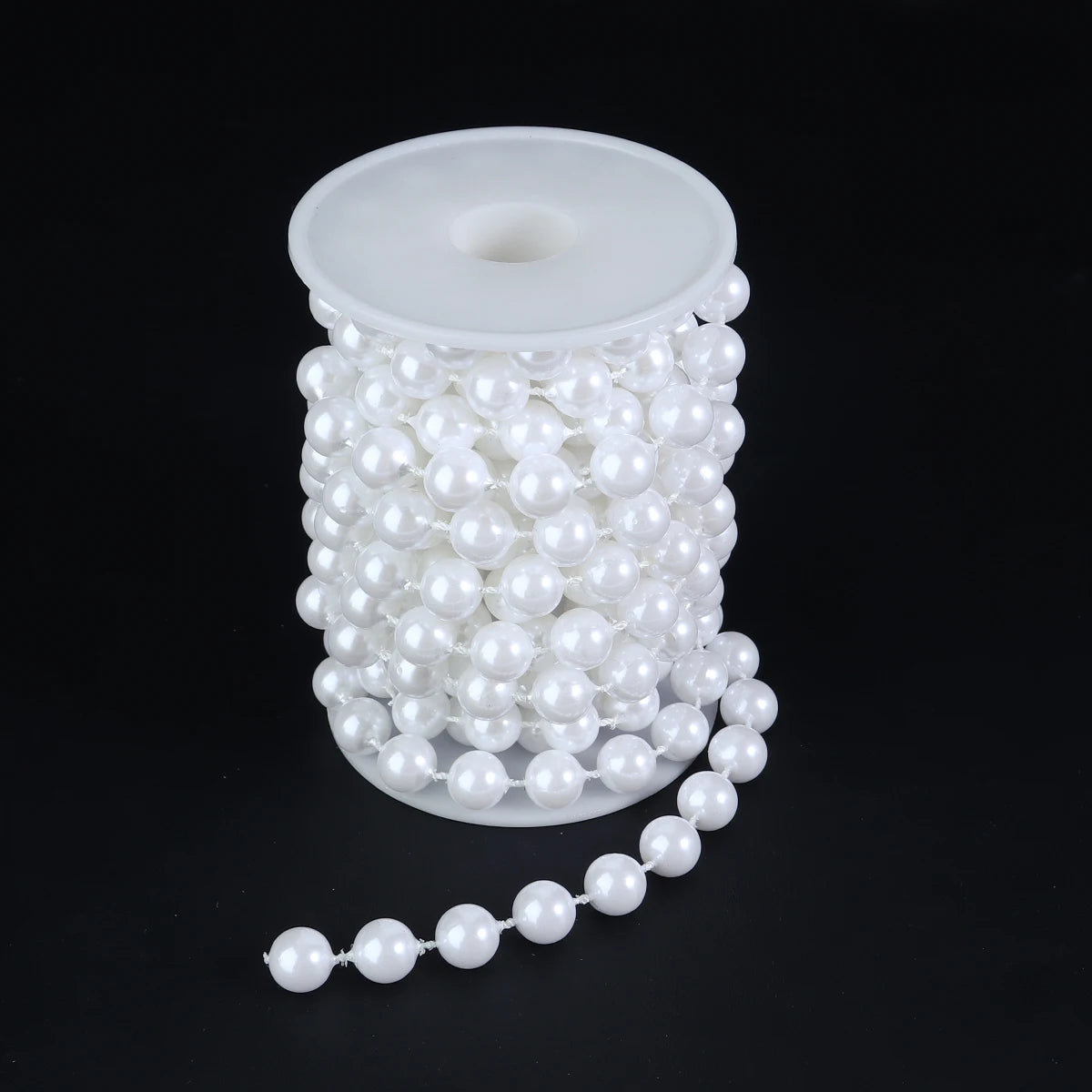 5yards/roll Imitation Pearl Chain White 3-12mm Round Beads Chain for Home Wedding Clothing Decoration Jewelry Making Accessories
