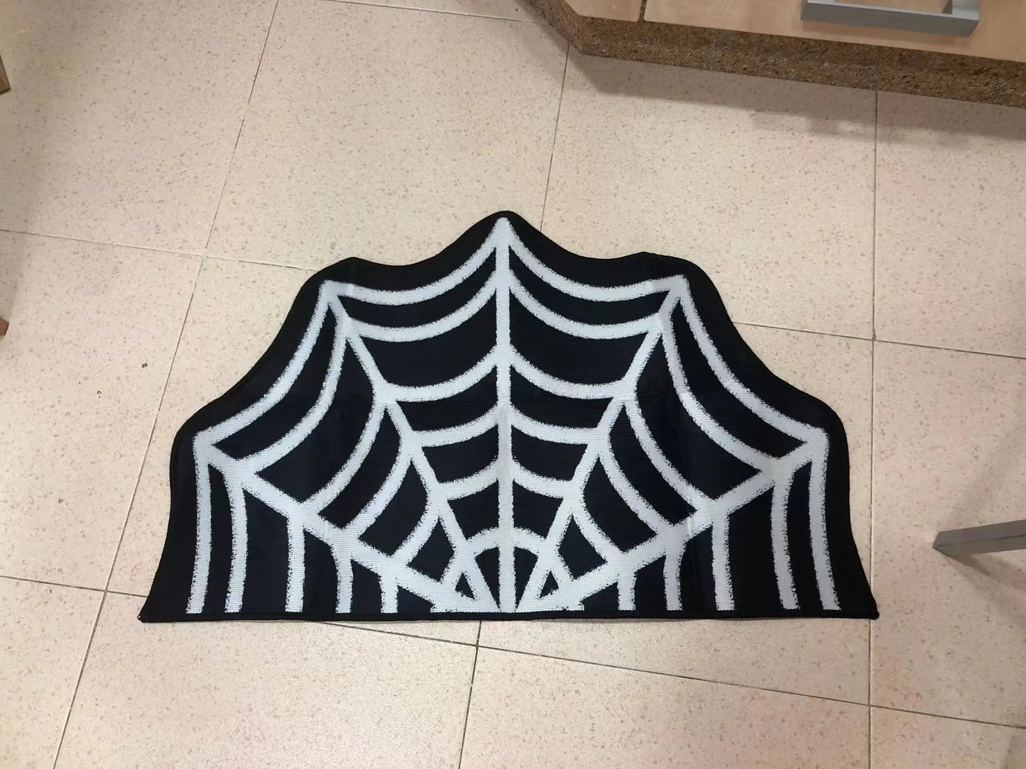 VIKAMA Halloween-vormige dekoratiewe tapyt swart spinnekopweb spook gotiese badkamer ingang voetsteun wasbare vuilbestande tapyt