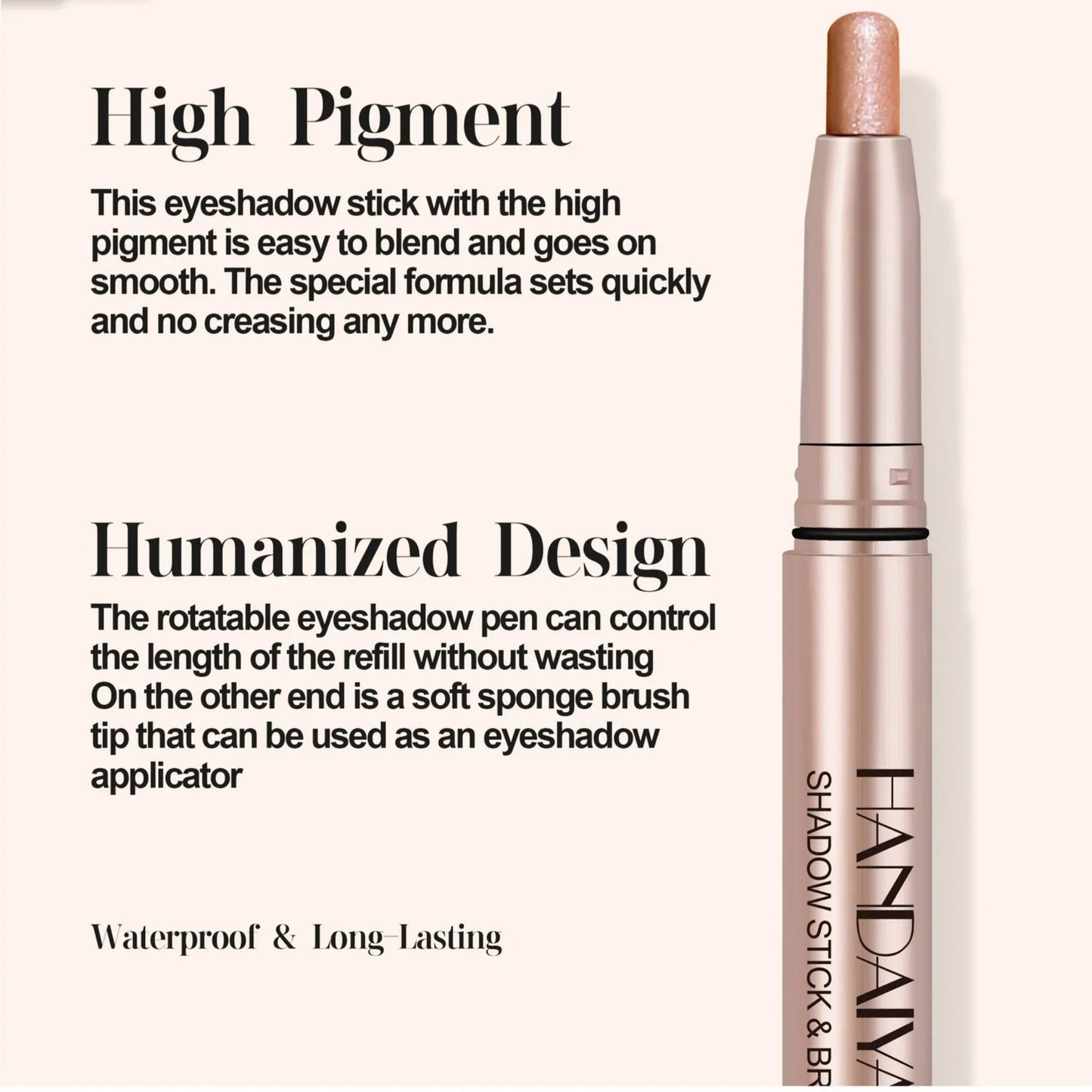12 Colors Eyeshadow Stick Double Head Waterproof Long Lasting Metallic Shimmer Highlighter Cream Pen with Brush for Eyes