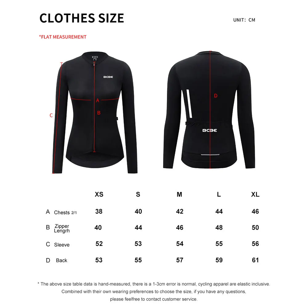 BCBE Women Long Sleeve Jersey Pro Aero Slim Fit MTB Road Cycling Jersey Breathable Quick Dry Sun Protection Riding Bike Clothing