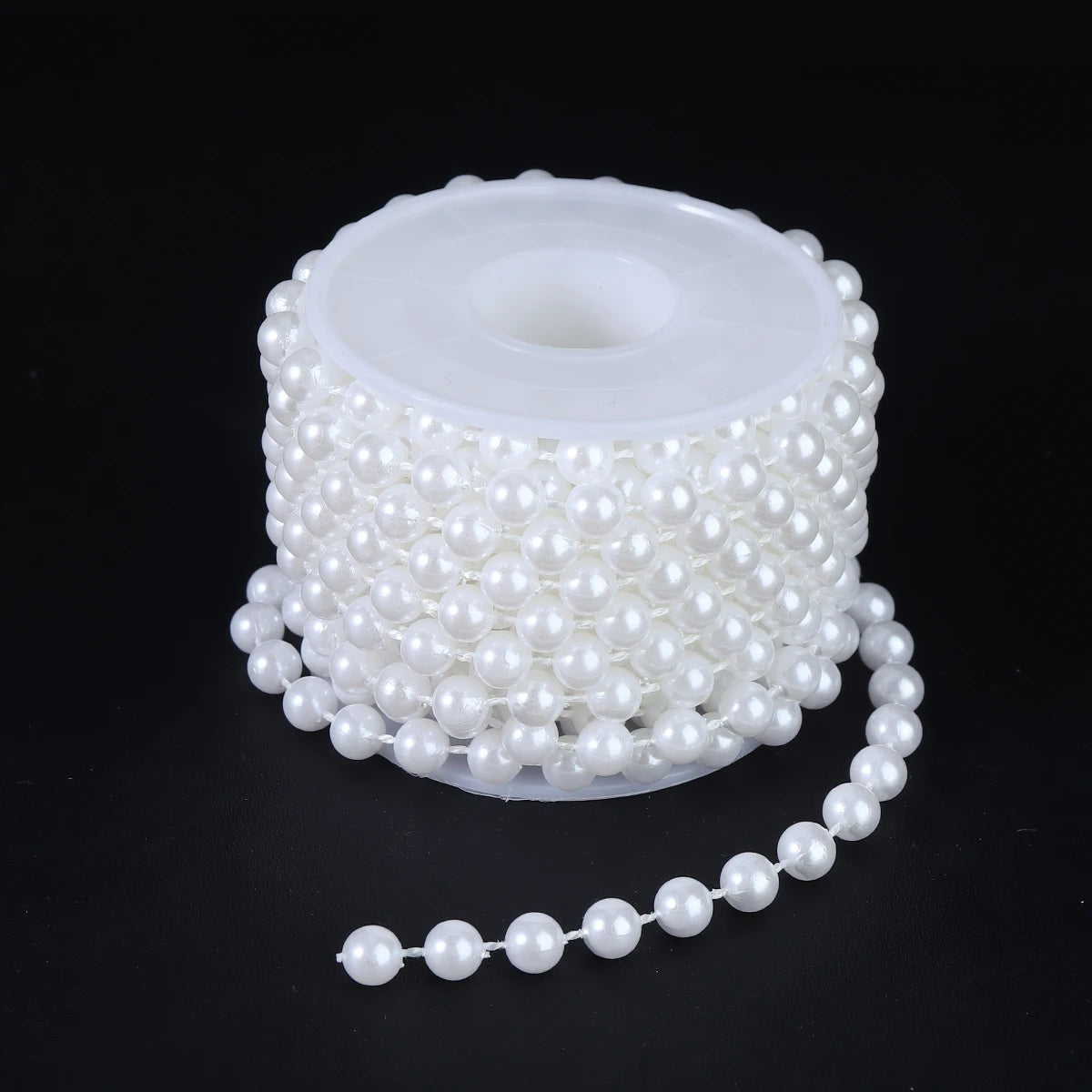 5yards/roll Imitation Pearl Chain White 3-12mm Round Beads Chain for Home Wedding Clothing Decoration Jewelry Making Accessories