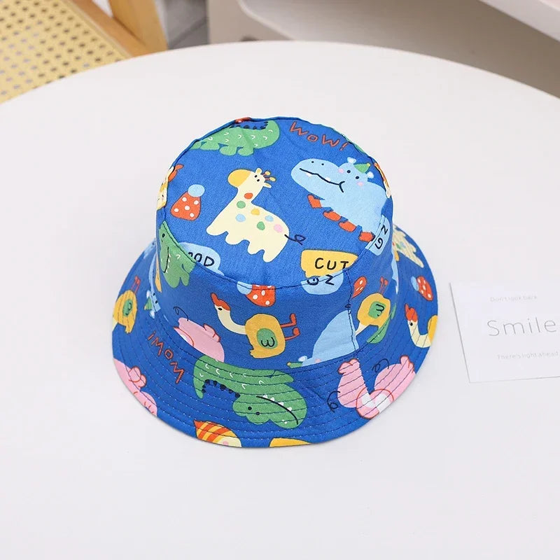 New Panama Summer Baby Sun Hat for Girls and Boys Beach Sun Cap Outdoor Children Bucket Hat Cartoon Autumn Kids Fisherman's Cap