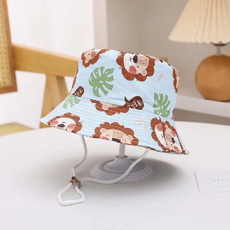 New Panama Summer Baby Sun Hat for Girls and Boys Beach Sun Cap Outdoor Children Bucket Hat Cartoon Autumn Kids Fisherman's Cap