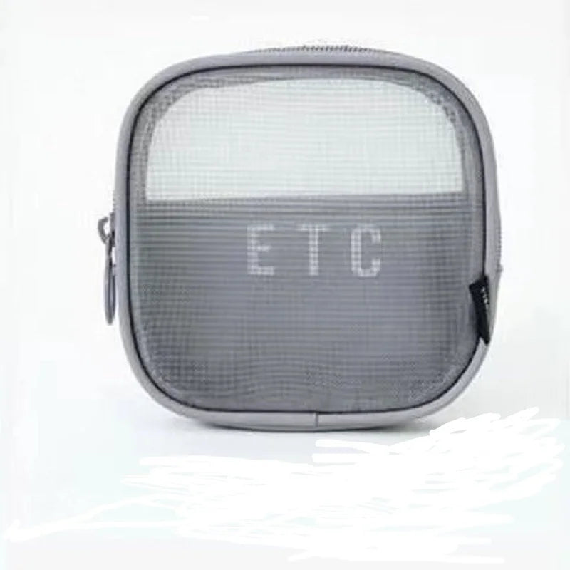 Makeup Bag Women Travel Toiletry Wash Makeup Bag Storage Case Zipper Make Up Bags Black Dot Transparent Mesh Cosmetic Bag