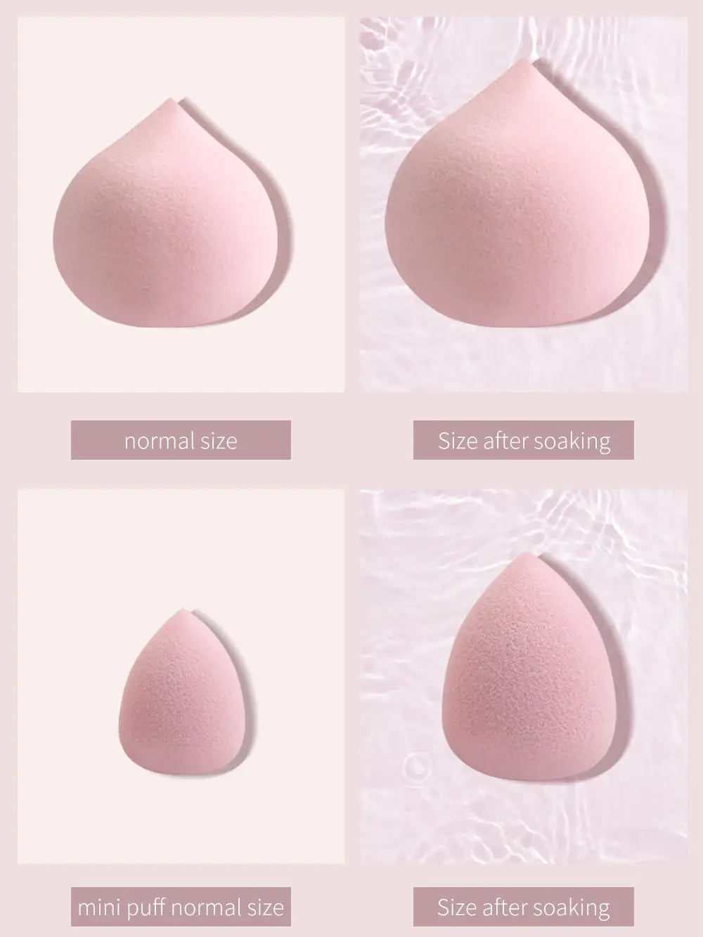Maange 5 PCs Mini Cosmetic Egg Wet and Dry Dual Use Foam Large Powder Puff Makeup Tools