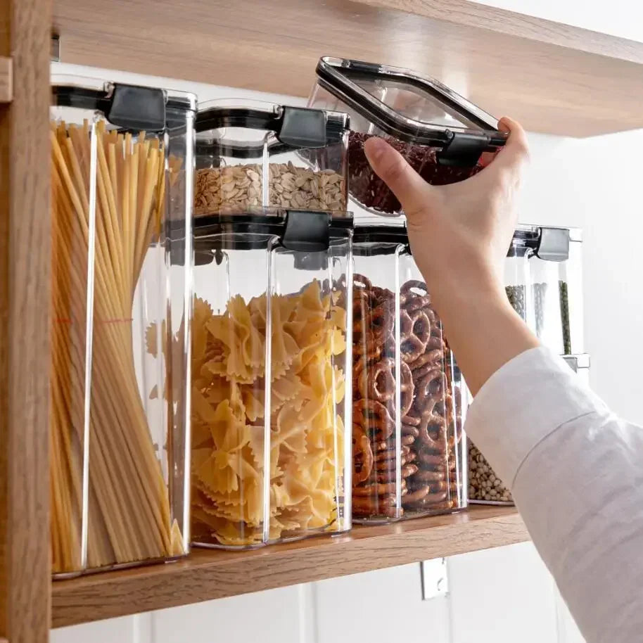 Food Storage Containers Kitchen Storage Organization Kitchen Storage Box Ducts jars for Kitchen PET Food container Box Lid