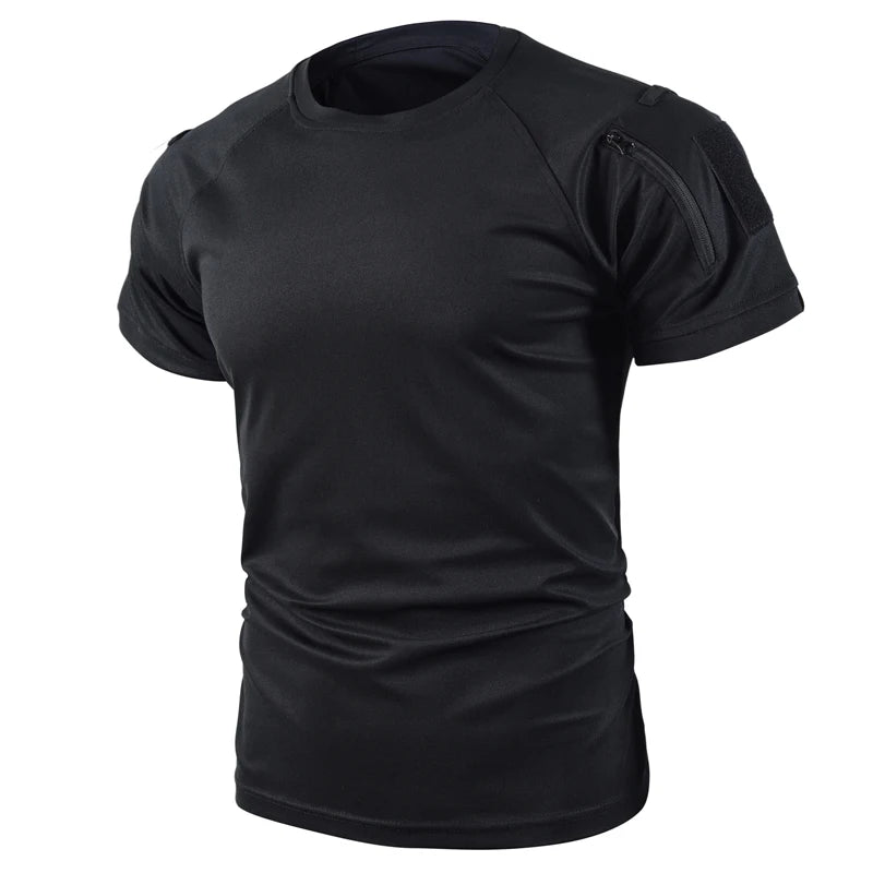 Men's Quick Dry Pullover Embroidered Shirts Summer Oversized Breathable Clothes Elastic Plain Camping Hiking Climbing T-shirts
