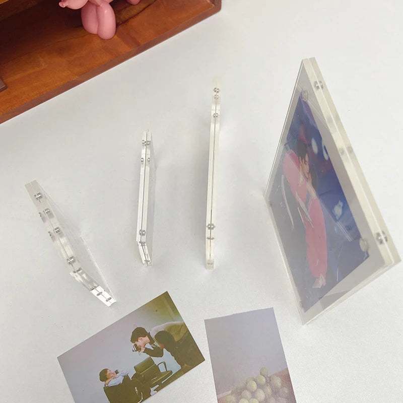 Transparent Acrylic Frames Photos Picture Frame Magnetic Double Sided Photo Frame Kpop Photocard Holder Album Poster Tag Display