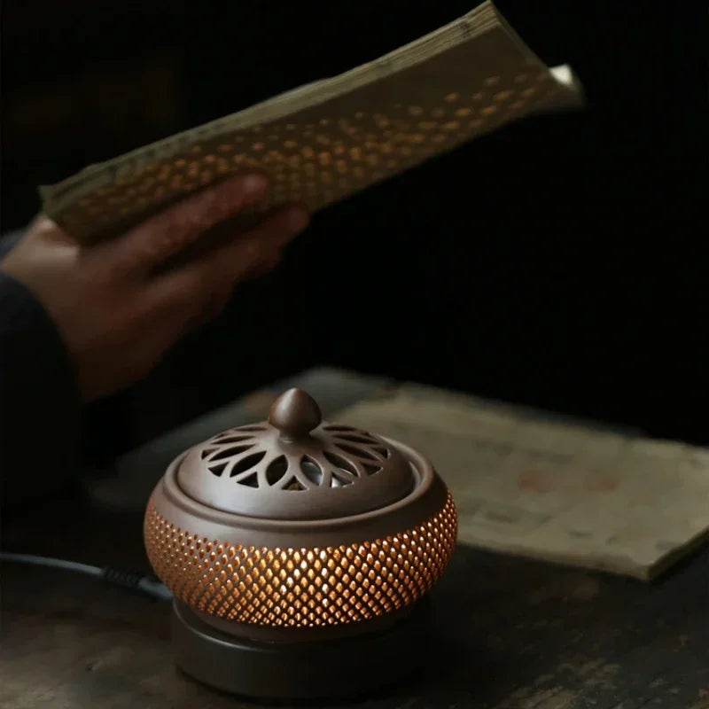 Timed Temperature Regulation Heating Electronic Aromatherapy Stove Home Interior/study/office/tea Room/hotel Seal Incense Tools
