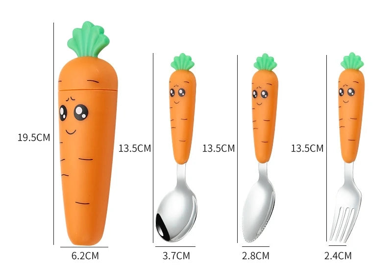 1/3PCS Baby Feeding Utensils Cartoon Fork Spoon Child Cutlery Set Kid Tableware Kitchen Gadgets Cake Vegetable Fork Teaspoon