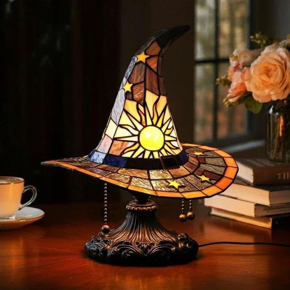 New Durable Stained Glass Cat Lamp Cats Stained Resin 3D Cute Tabletop Retro High Quality Pet Led Table Light Home Bedroom