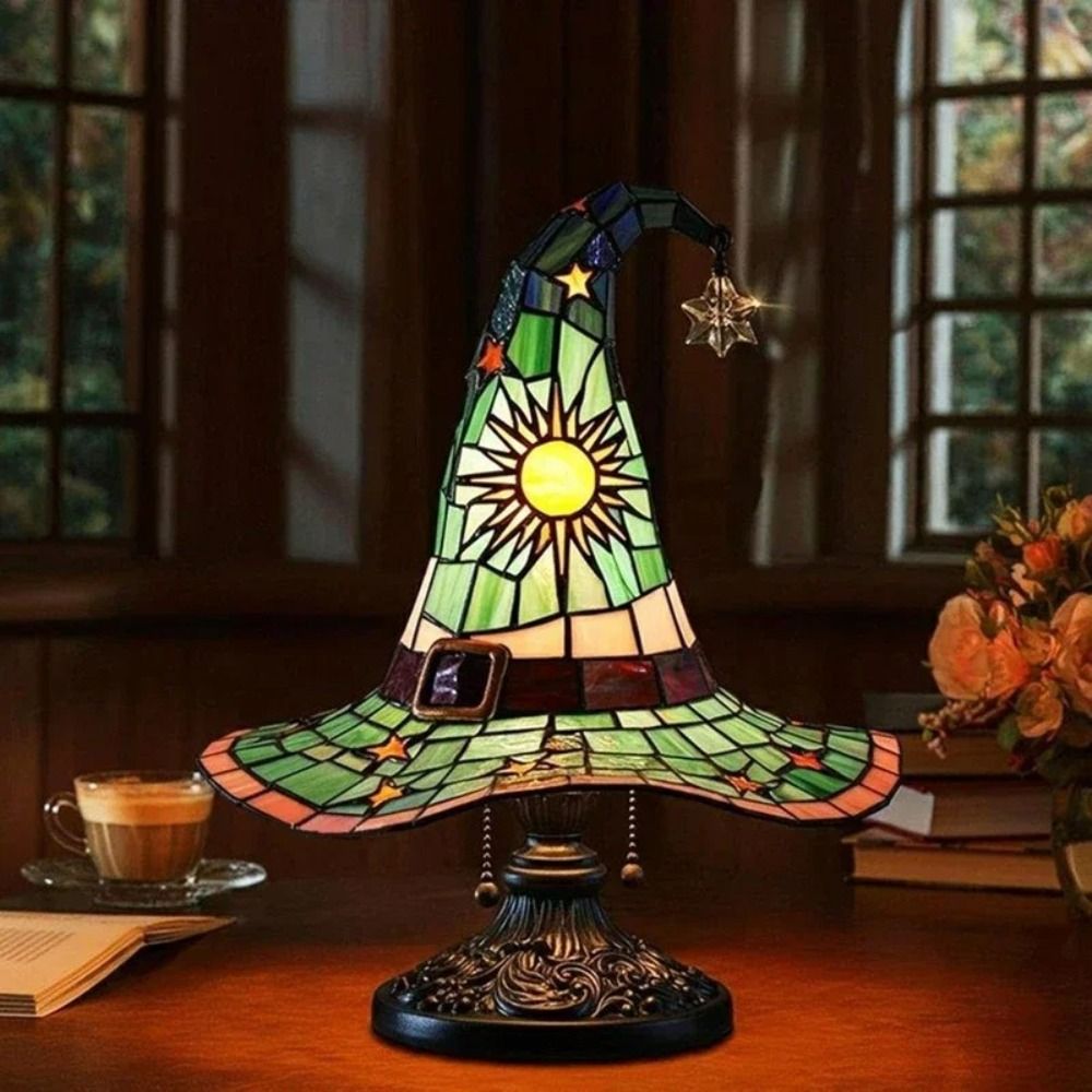 New Durable Stained Glass Cat Lamp Cats Stained Resin 3D Cute Tabletop Retro High Quality Pet Led Table Light Home Bedroom